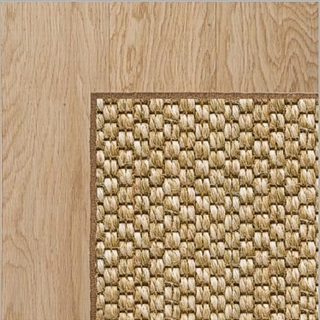 Heavy Rustic Latte Sisal with Walnut  Wool Overlock Border 2.4(L) x 1.7(W)